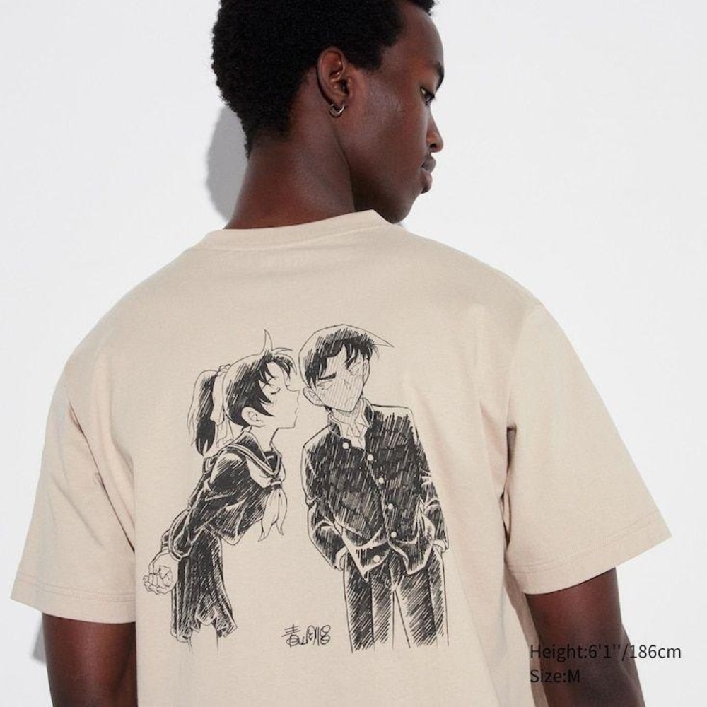 NWT RARE Uniqlo Detective Conan x UT Case Closed Graphic T Shirt Natural M